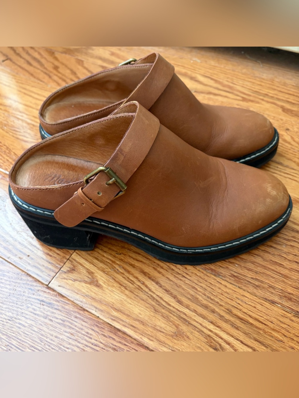 Madewell Willa Convertible Strap Leather Mules Brown 6.5 Western Boho Heritage